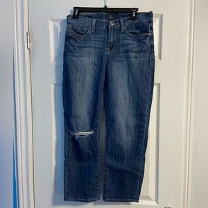 Lucky Brand Women’s Mollie Crop Distressed Denim Straight Jeans Size 8 / 29